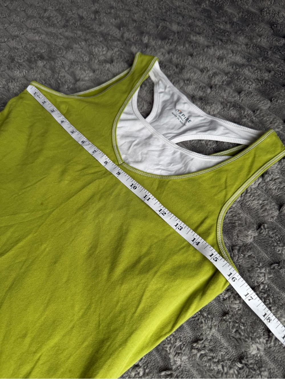 Green Layered Tank Top Racerback - Picture 4 of 5